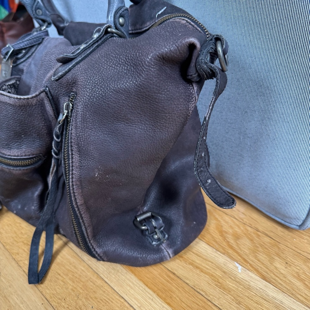 Free People Gray Leather Emerson Tote - Picture 4 of 8